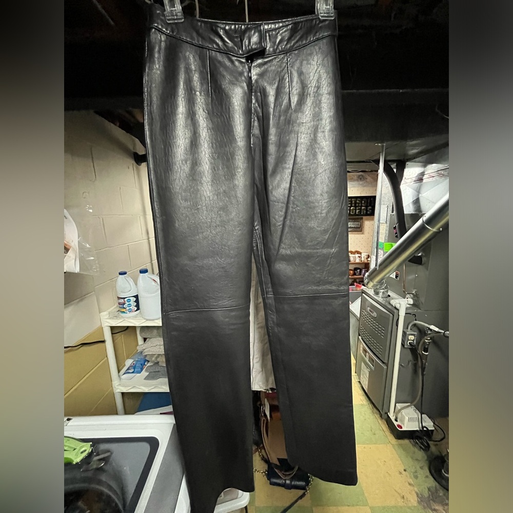 Adler Black Leather Pants Size 4